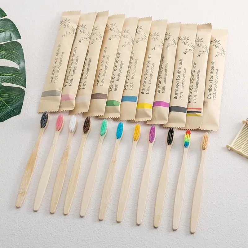Bamboo Toothbrush - 10 sztuk naturalnych szczoteczek do zębów